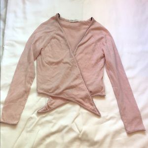 H&M Pale pink tie shrug, girls size US 8-10 yo